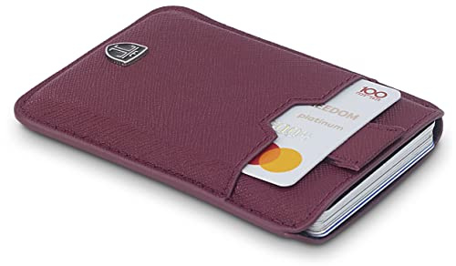 TRAVANDO ® Portefeuille Petit Protection RFID pour Jusqu’à 12 Cartes de Crédit - Portefeuille Mince avec Blocage Piratage Bancaire, Pince Clip Billets, Porte-Monnaie, Porte-Carte Etui Hommes (Rouge)