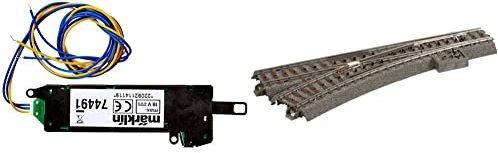 Märklin 74491 - Elektrischer Weichenantrieb (C-Gleis), Spur H0 & 24611 - Weiche Links r437,5 mm,24,3 Gr., Inhalt 1 Stück