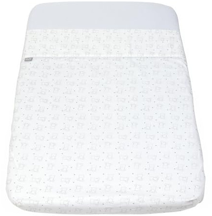 Chicco Juego de 2 Sábanas de Cuna N2M, Compatible Con Chicco Next2Me y Colchones de 50x83cm, Sábana Superior y Sábana con Esquinas, Algodón, 0 Meses+, Blanco con Ositos