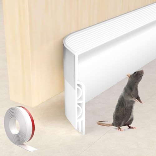 ESUFEIR 78/2M Draft Excluder for Doors,Self Adhesive Draught Excluder for Bottom of Door,Silicone Draft Stopper Seal Strip for Soundproofing and Insulatuion,White 78 L x2 W