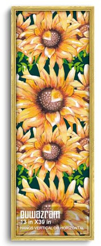 euwazram Ornate Gold 13x39 Frame - Single Frame, 13 x 39 Poster Frame for Artwork, Puzzles, Photos and Movie Posters Picture Frames