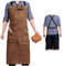 Mgonwl Tablier de soudage 24x42 '' Cuir de Tablier du Bois Chaleur et Flamme avec Une libération Rapide Charpentier réglable Poche pour Les Hommes soudeurs
