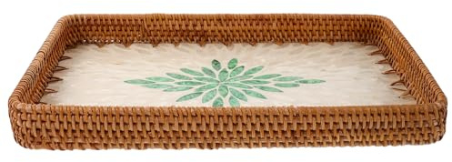 Healvian Plateau de Toilette décoratif pour Toilettes, pour essuie-Mains en Papier, Panier de Rangement Vintage pour Salle de Bain, Cuisine, comptoir, étagère