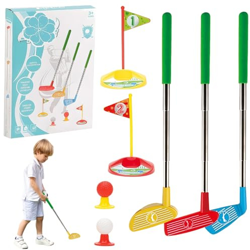 Kids Golf Clubs, Kids Golf Set Stainless Steel Toddler Games Set, for Indoor Outdoor Sports Toys for Girls Boys Toddlers Age 3 4 5 6
