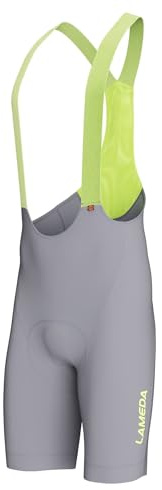 LAMEDA Culote Corto Ciclismo para Hombre UPF50+ Pantalones Ajustados Cortos MTB y Carretera Transpirable Fresco Verano Gris-XL