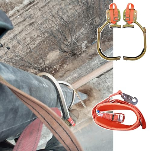 Ferri da arrampicata per pali elettrici con imbracatura di sicurezza, attrezzature per montatori per salire pali di potenza, cinghie per i piedi per elettricisti per salire pali di potenza per la
