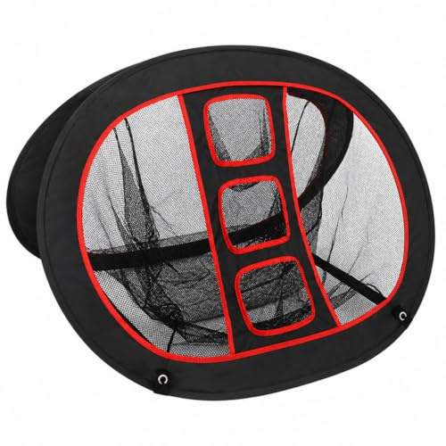 FytStycale Cible Chipping Golf Filet Réception Balles Portable Bordure Rouge, Filet Carré Double Face Noir Et Rouge