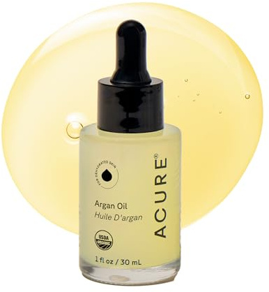 Acure The Essentials Argan Oil - Organic Argan Oil for Hair & Skin, Pure Nourishing Moisture Treatment for Face & Body, Carrier Oil for Essential Oils, Vegan, Natural, Cold Pressed - 1 fl oz