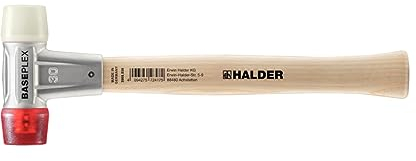 Baseplex Schonhammer, Nylon / Celluloseacetat mit Zinkdruckguss-Gehäuse und Holzstiel | D=30 mm | 3968.030