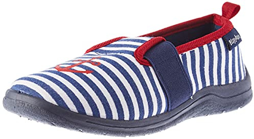 Playshoes MARITIM, Unisex-Kinder Niedrige Hausschuhe, Blau (Marine/Weiß 171), 24/25 EU (7.5 Child UK)