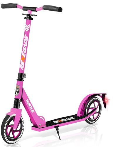 Hurtle Roller Kinder 10 Jahre, Cityroller – Klappbar und Höhenverstellbar 84–98 cm, Scooter Kinder und Erwachsene mit Ständer, inkl. Tragegurt, bis 100 kg