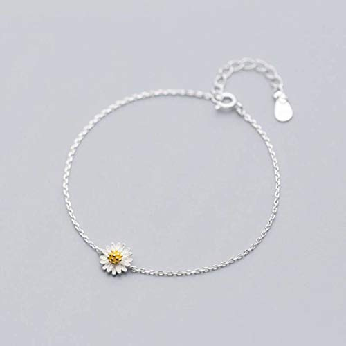 TYERY Pulsera de Plata S925, Pulsera de Margaritas de Moda Femenina, Joyería de Mano de Dama Encantadorapulsera de plata s925