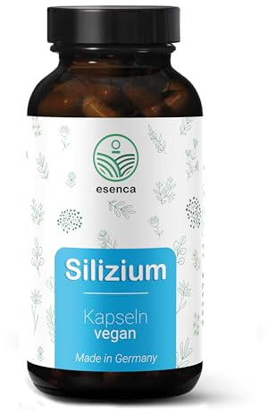 Esenca Silizium Kapseln Hochdosiert - 120 Stk. für 4 Monate - Silizium aus Bambusextrakt - 240 mg Bambusextakt pro Kapsel - Vegan & Laborgeprüft