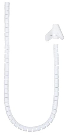 Manchon de câble 3 m Blanc, Enrouleur de câble, Couvre-câble, Organisateur de câbles Flexible 25 mm diamètre
