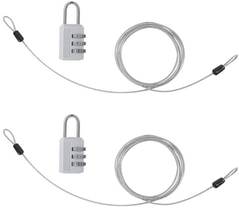2 Pack Kabelschloss mit Ösen 2 m Lang 2,5 mm Sicherheitskabel mit Schlaufen Dicke Edelstahldrahtseil Silber Sicherheitskabel Fahrradschlosskabel Geflochtene Kette für Außentore Gepäck