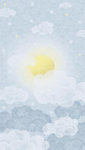 A.S. Création di carta da parati per la camera dei bambini Lilly & Luis - carta da parati fotografica con effetto nuvola - 1,59 m x 2,80 m - blu, giallo, bianco - prodotta in Germania - 770641