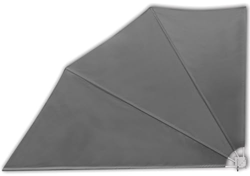 Vopese Paraguas plegable para terraza, balcón, jardín, resistente a los rayos UV y a la intemperie, gris, 240 x 160 cm, modelo 41574