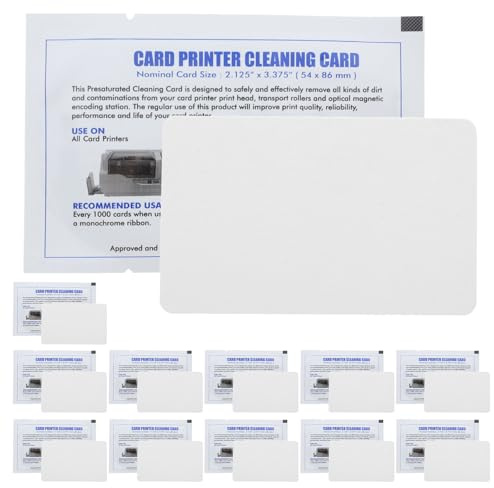 Ipetboom Lot de 12 Cartes de Nettoyage pour Machines POS - Cartes de Nettoyage 12,5 x 8 cm pour Machines à Compter l'argent. Outil Essentiel pour Maintenir Les Performances de la Monnaie.
