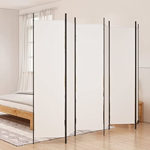 Generico Divisorio a 6 Pannelli Bianco 300x200 cm Tessuto,Bianco,5.51kg,350190