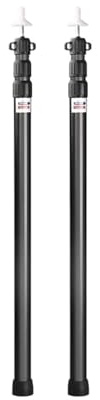 DKJAHSEK Piquet Voile D Ombrage Lot de 2 poteaux de Tente télescopiques en Alliage d'aluminium, Pliables, for Camping, Plage, extérieur