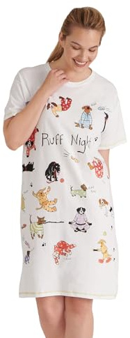 Hatley Women's Ruff Night Sleepshirt Nightie, White, One Size