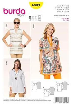 Burda snittmönster blus tunika 6809