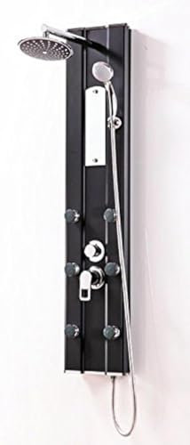 GOWE Black Aluminum-Alloy Multi-Functional Massage Shower Panel with top Shower Back Massage Jets Hand Shower Available