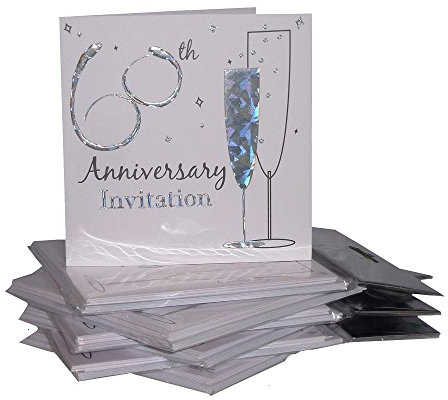 60th Diamond Anniversary Party Invitations (Holographic) 36 Multipack Cards with Envelopes