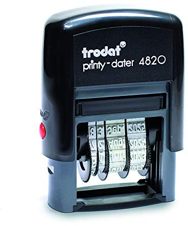 Tampon Dateur Noir en FRANCAIS Trodat Printy B4820, hauteur des caractères : 4 mm, encrage automatique noire rechargeable, format de l'impression 27 x 4 mm