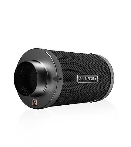 AC Infinity Aktivkohlefilter 100 mm – mit Premium-Aktivkohle aus Australien, passend für Inline-Lüfter zur Geruchskontrolle in Grow Zelten, Grow Räumen und Hydroponik-Systemen