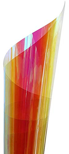 HOHOFILM Holographic Rainbow Color Window Film Self-Adhesive Iridescent Window Glass Tint Blaze Film Craft Vinyl for Christmas Home Building Decoration,54in*33ft