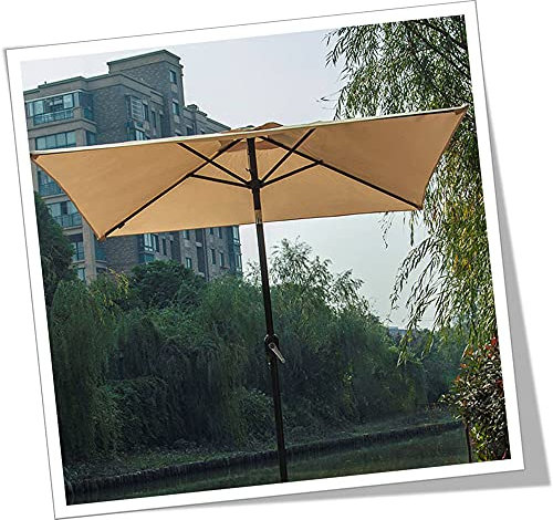 YCMY Sonnenschirm Marktschirm Quadratisch Gartenschirm 200 X 200 cm Kurbelschirm Mit Kurbel Und Neigung, Terrassenschirm UV Schutz.