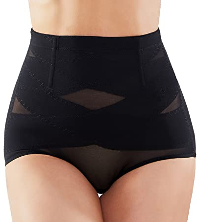 SIMIYA Women Tummy Control Knickers High Waisted Shapewear Slimming Underwear Comfort Body Shaper (XL) Black