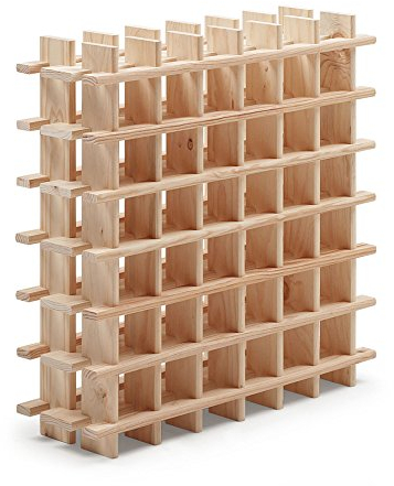Astigarraga Kit Line Botellero Modular Rioja para 36 Botellas, Madera Maciza Pino - 75x75x22 cm