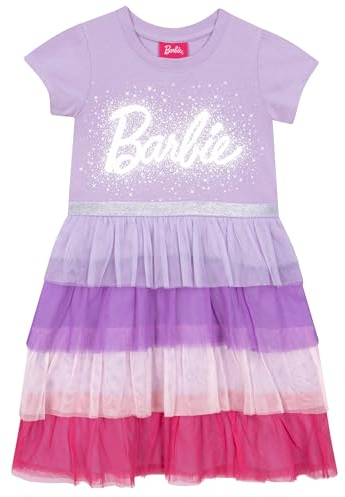 Barbie Vestito Bambina | Vestiti Bambini | Abbigliamento per Ragazze | Viola 7-8 Anni