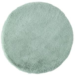 Ueiwffzo Plüsch Stuhlkissen, 45 * 45cm Bodenkissen Kunstfell Plüsch sitzauflage Bürostuhlkissen Schülermatte, sitzkissen rund Fell Optik Nachahmung Wolle Sofa Matte (Grün,Rund)