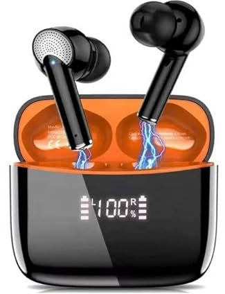 Wireless Earbuds, Bluetooth 5.4 Mini Ear buds for iPhone & Gaming, Noise Cancelling Earbuds with Mic for Phone Calls, 47H Long Playtime Deep Bass Stereo Headphones with Wireless Charging Case