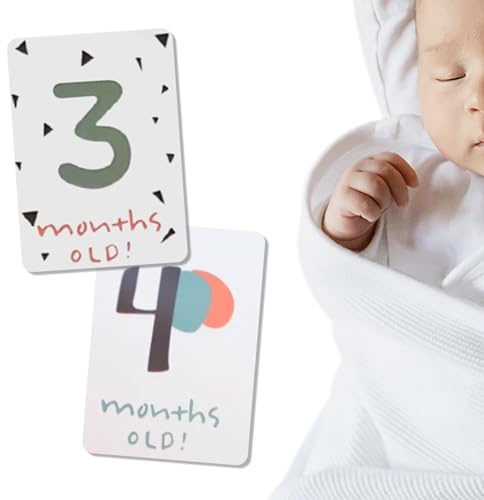 20PCS Monthly Milestone Cards Newborn Photography Props,Paper Cards for Newborn Posing Journey Birth Announcement Sign Infant Baby Boys and Girls Gift Baby Miltstone Cards