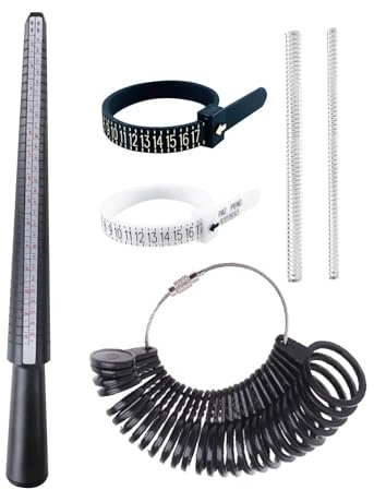 Outil de mesure du baguier,outil de baguier,6X jauge de bague réutilisable, mesure de doigt pour la taille de la bague | Outils de dimensionnement de bijoux, mesureur de jauge d'anneau de ruban à mesu