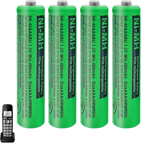 400 mAh NI-MH Batería AAA para Teléfonos Gigaset, Pilas Recargables AAA 400mAh 1,2 V Recargables para teléfonos inalámbricos Panosonic - 4 Unidades