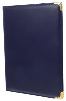 BCOATH Copertina per Certificato Accademico in Pelle Pu Blu, Portafoglio Portatile Elegante e Minimalista per Protezione Premi e Diplomi, per Presentazioni e Cartelle