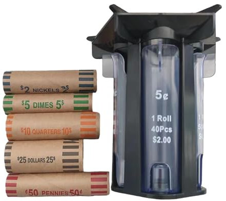 Sorter monete e wrapper - macchina, organizer creativo per monete | Organizzazione senza sforzo, separatore monete per smistamento rapido, porta monete - Confezione a rulli intercambiabili per