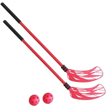 Baoblaze 2pcs Floor Hockey Stick Set Sports Starter Interactive Game Kids Hockey Juego de Equipo Deportivo al Aire Libre para niños Niñas, Rojo