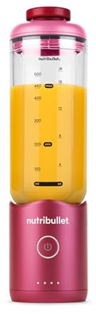 nutribullet Flex 590ml - Mini Frullatore Portatile senza fili, Ricaricabile, con Manico e Tappo a Beccuccio, Tritatutto, per Smoothies e Frullati, Trita Ghiaccio e Frutta Congelata, Magenta(NBP213MA)