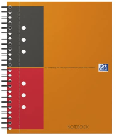 OXFORD 100102680 Notebook International A5 + linjerat 160 ark robust kartongomslag orange spiral anteckningsbok collegeblock – smart organisation för chefer och chefer