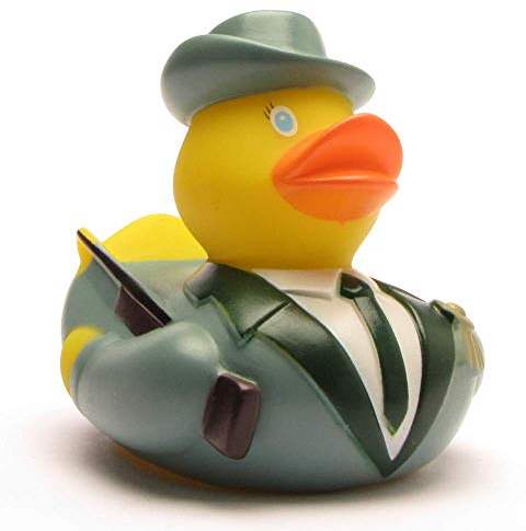Duckshop I Badeente Schützenbruder I Quietscheente I L: 7,5 cm - inkl. Quietscheentchen-Schlüsselanhänger im Set I Geschenk Schützenfest I Präsent Sammler