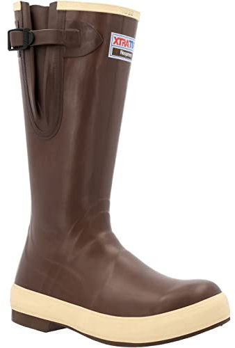 XTRATUF 15” Men’s Wide Calf Legacy Boot - Size 11, Brown - 100% Waterproof Latex Rubber Footwear - Slip & Chemical-Resistant Protection - Cushion Insoles - Customizable Fit