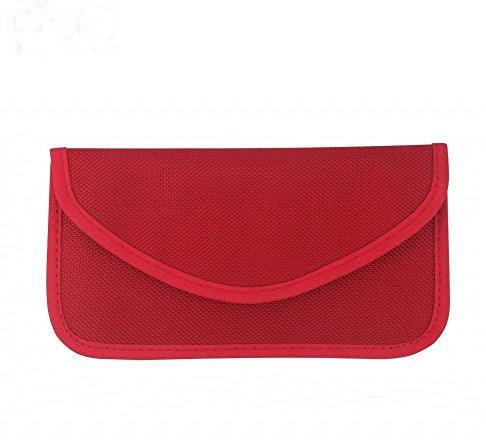 Mengshen große Faraday Tasche, Signal Block Pouch kompatibel mit iPhone Samsung Smart Phone Autoschlüssel (rot)