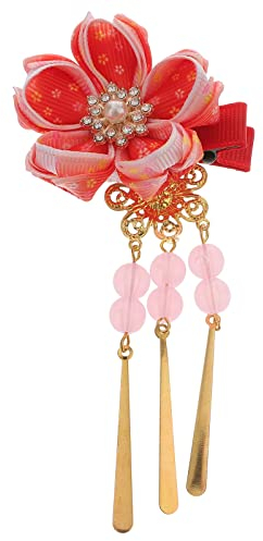 kimono pince à cheveux kimono accessoires de cheveux kanzashi fleur pince à cheveux cravate pour les filles filles chinois décor de cheveux (Style aléatoire)