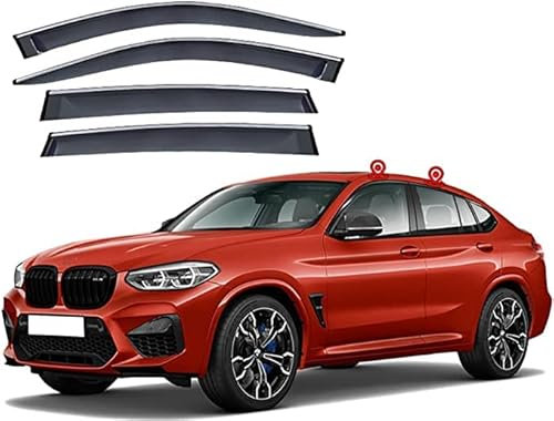 Juego de 4 Deflectores de Viento, Protector de Nieve para Lluvia Y Sol de Baja Acumulación de Calor para Reemplazo de Automóviles para BMW X4 G02 2019+
